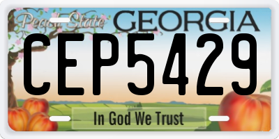 GA license plate CEP5429
