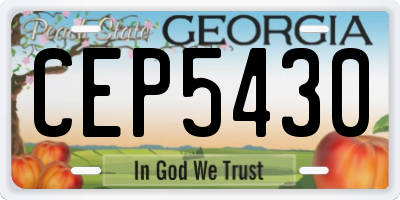 GA license plate CEP5430