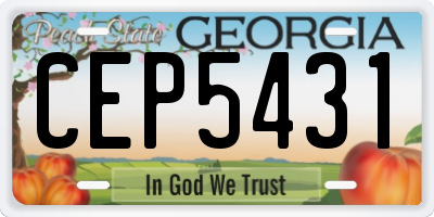 GA license plate CEP5431