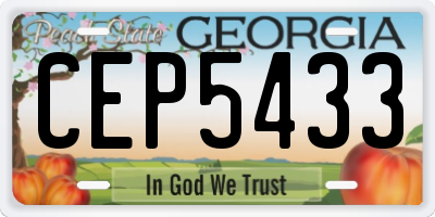 GA license plate CEP5433