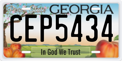 GA license plate CEP5434