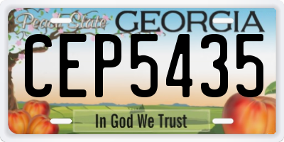 GA license plate CEP5435