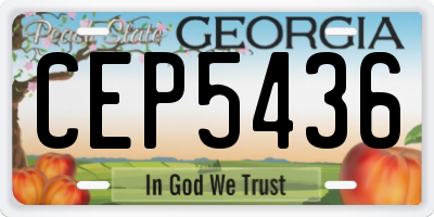 GA license plate CEP5436