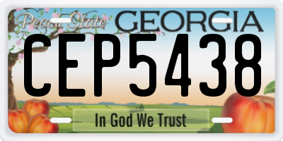 GA license plate CEP5438