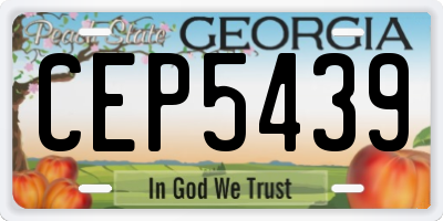 GA license plate CEP5439