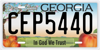 GA license plate CEP5440
