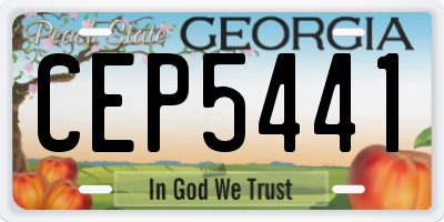 GA license plate CEP5441