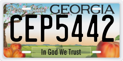 GA license plate CEP5442