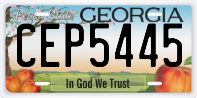 GA license plate CEP5445