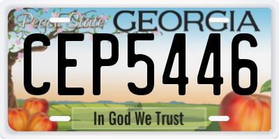 GA license plate CEP5446