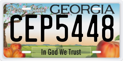 GA license plate CEP5448