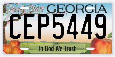 GA license plate CEP5449