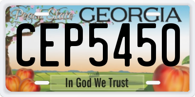 GA license plate CEP5450