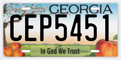 GA license plate CEP5451