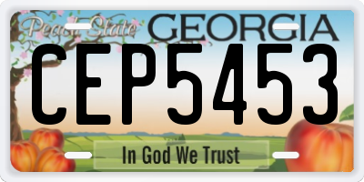 GA license plate CEP5453