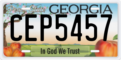 GA license plate CEP5457