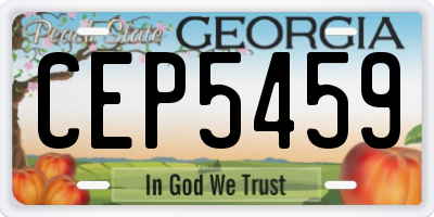 GA license plate CEP5459