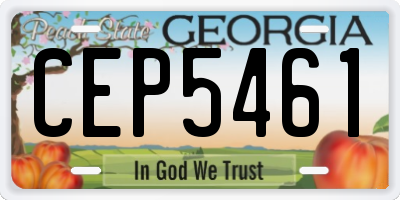 GA license plate CEP5461