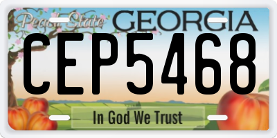 GA license plate CEP5468