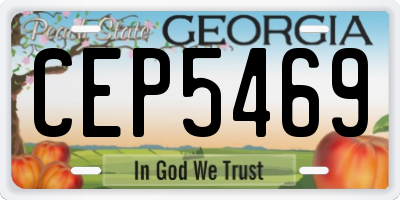 GA license plate CEP5469