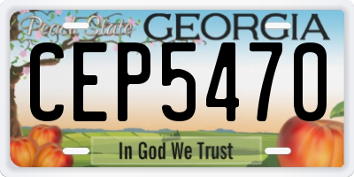 GA license plate CEP5470