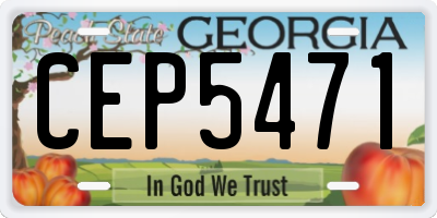 GA license plate CEP5471