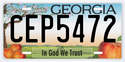 GA license plate CEP5472