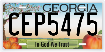 GA license plate CEP5475