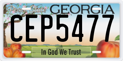 GA license plate CEP5477