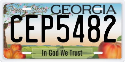 GA license plate CEP5482