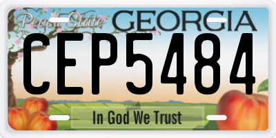 GA license plate CEP5484