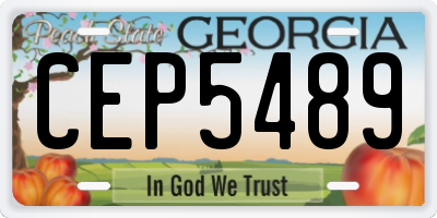 GA license plate CEP5489