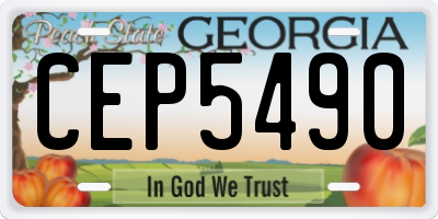 GA license plate CEP5490