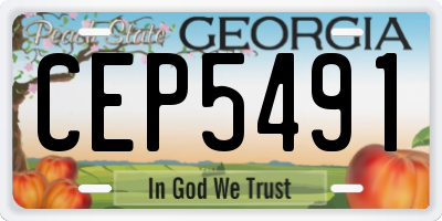 GA license plate CEP5491
