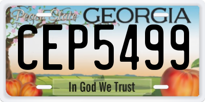 GA license plate CEP5499