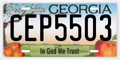 GA license plate CEP5503