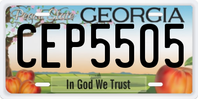 GA license plate CEP5505