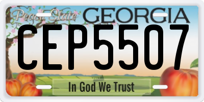 GA license plate CEP5507