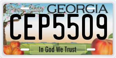 GA license plate CEP5509