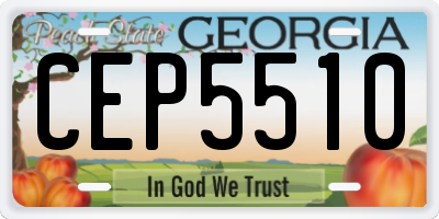 GA license plate CEP5510
