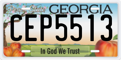 GA license plate CEP5513