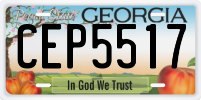 GA license plate CEP5517