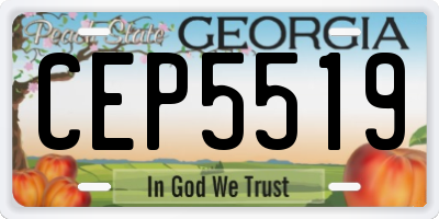GA license plate CEP5519