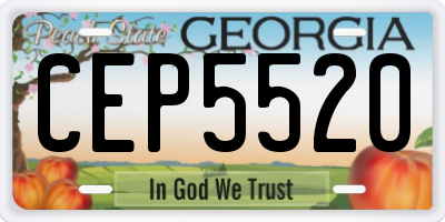 GA license plate CEP5520