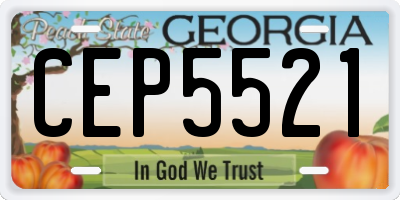 GA license plate CEP5521