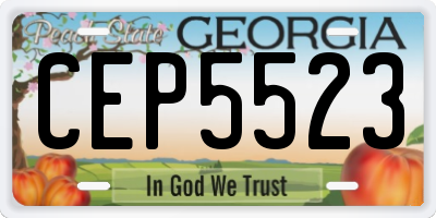 GA license plate CEP5523