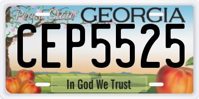 GA license plate CEP5525