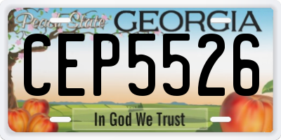 GA license plate CEP5526