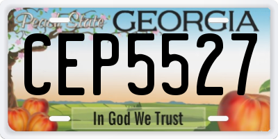 GA license plate CEP5527