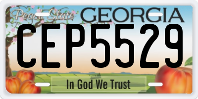 GA license plate CEP5529